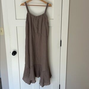 Dylan Brown Linen Midi Dress